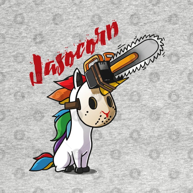 Funny Unicorn Jasocorn Halloween Illustration Gift Idea (Wight) by RedoneDesignART